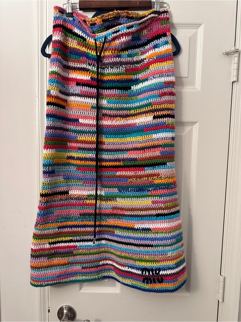 Miu Miu Multicolor Striped Crochet Midi Skirt